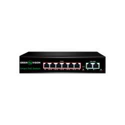 Комутатор мережевий POE GreenVision GV-020-D-6G+2PG 8 портів 10/100/BASE-T 802.3af 802.3at Комутатор мережевий POE GreenVision GV-020-D-6G+2PG 8 портів 10/100/BASE-T 802.3af 802.3at