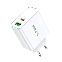 Зарядний пристрій Remax Kiddy RP-U125 65W 2 порти USB Type-C підтримка швидкого заряджання QC PD FCP AFC Зарядний пристрій Remax Kiddy RP-U125 65W 2 порти USB Type-C підтримка швидкого заряджання QC PD FCP AFC