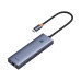 USB Hub Baseus Flite 6-Port Type-C HDMI 4K 60Hz USB 3.0 5Gb/s PD 100W RJ45 1000Mbit/s Сірий