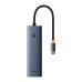 USB Hub Baseus Flite 6-Port Type-C HDMI 4K 60Hz USB 3.0 5Gb/s PD 100W RJ45 1000Mbit/s Сірий