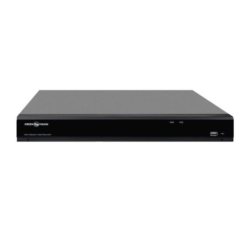 Відеореєстратор GreenVision GV-N-I017/16 16-канальний 12MP HDMI 4К нові інтелектуальні можливості червоний