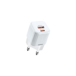Зарядний пристрій Remax Mini Cube 2 порта USB Type-C 20W білий інтелектуальний захист універсальне призначення Зарядний пристрій Remax Mini Cube 2 порта USB Type-C 20W білий інтелектуальний захист універсальне призначення