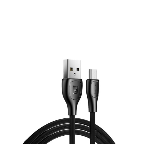 Кабель Remax Lesu Pro USB 2.0 to microUSB 2.1A 1M Чорний зношостійка оплетка швидкість передачі 480 Мбіт/с