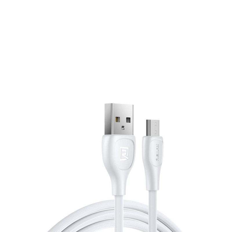 Кабель Remax Lesu Pro USB 2.0 to microUSB 2.1A 1M Білий з алюмінієвим корпусом швидкість передачі 480 Мбіт/с
