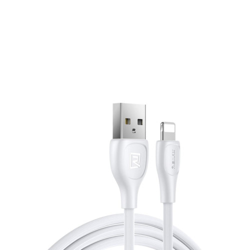 Кабель Remax Lesu Pro USB 2.0 to Lightning 2.1A 1M Білий з алюмінієвим покриттям та швидкістю передачі 480 Мбіт/с