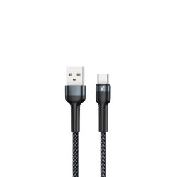 Кабель Remax Jany USB 2.0 to Type-C 2.4A 1M Чорний алюмінієвий сплав тканевое обплетение скорость 480 Мбит/с Кабель Remax Jany USB 2.0 to Type-C 2.4A 1M Чорний алюмінієвий сплав тканевое обплетение скорость 480 Мбит/с