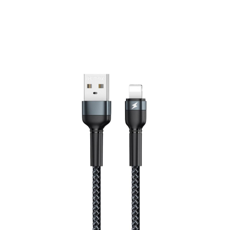 Кабель Remax Jany USB 2.0 to Lightning 1M Чорний 2.4A швидкість передачі 480 Мбіт/с захист від перегріву