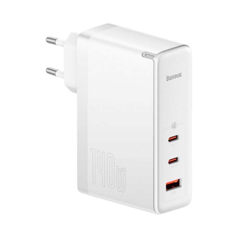Зарядний пристрій Baseus GaN5 Pro 140W 3 порта USB Type-C білий компактний підтримка Power Delivery 3.0 Quick Charge 4.0+