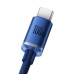 Кабель Baseus Crystal Shine USB 2.0 Type-C 100W 2M Синій алюмінієве покриття висока швидкість передачі 480 Мбіт/с