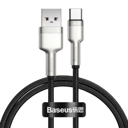 Кабель Baseus Cafule USB 2.0 to Type-C 66W 1M Чорний кевларова обплетка швидкість передачі 480 Мбіт/с Кабель Baseus Cafule USB 2.0 to Type-C 66W 1M Чорний кевларова обплетка швидкість передачі 480 Мбіт/с