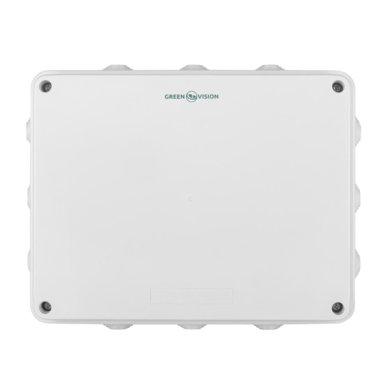 Розподільна коробка IP65 255х200х80 зовнішня з гумками 12-виводів діаметр виводу 36 мм