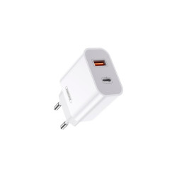 Зарядний пристрій Remax Surie RP-U68 2 порта USB Type-C 20W PD QC Білий універсальний Зарядний пристрій Remax Surie RP-U68 2 порта USB Type-C 20W PD QC Білий універсальний