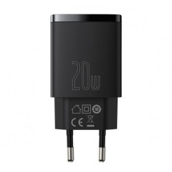 Зарядний пристрій Baseus CCXJ-B01 20W USB-C USB-A PD 3.0 QC 3.0 чорний компактний 3A Зарядний пристрій Baseus CCXJ-B01 20W USB-C USB-A PD 3.0 QC 3.0 чорний компактний 3A