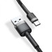 Кабель Baseus Cafule USB 2.0 to Type-C 3A 1M Чорний/Сірий швидкість передачі 480 Мбіт/с кевларова обплетення