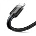 Кабель Baseus Cafule USB 2.0 to Type-C 3A 1M Чорний/Сірий швидкість передачі 480 Мбіт/с кевларова обплетення