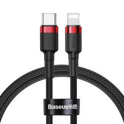 Кабель Baseus Cafule Type-C to Lightning PD 18W 1M Швидка зарядка Кевларова обплетка 480 Мбіт/с Кабель Baseus Cafule Type-C to Lightning PD 18W 1M Швидка зарядка Кевларова обплетка 480 Мбіт/с