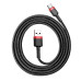 Кабель Baseus Cafule USB 2.0 to Type-C 3A 1M Чорний/Червоний кевларова обплетка швидкість передачі 480 Мбіт/с