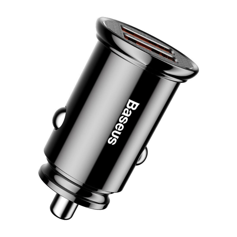 Автомобільний зарядний пристрій Baseus Circular A+A 30W Dual QC3.0 чорний потужність 30W сила струму 5A
