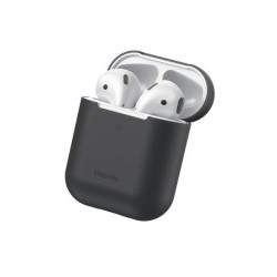 Чохол Baseus для навушників AirPods Чорний силіконовий з софт-тач покриттям легкий 0.007 кг