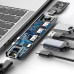USB Hub Baseus Thunderbolt C Pro Seven-in-one Dual Type-C USB3.0*2 HDMI RJ45 Ethernet Type-C PD microSD SD сірий