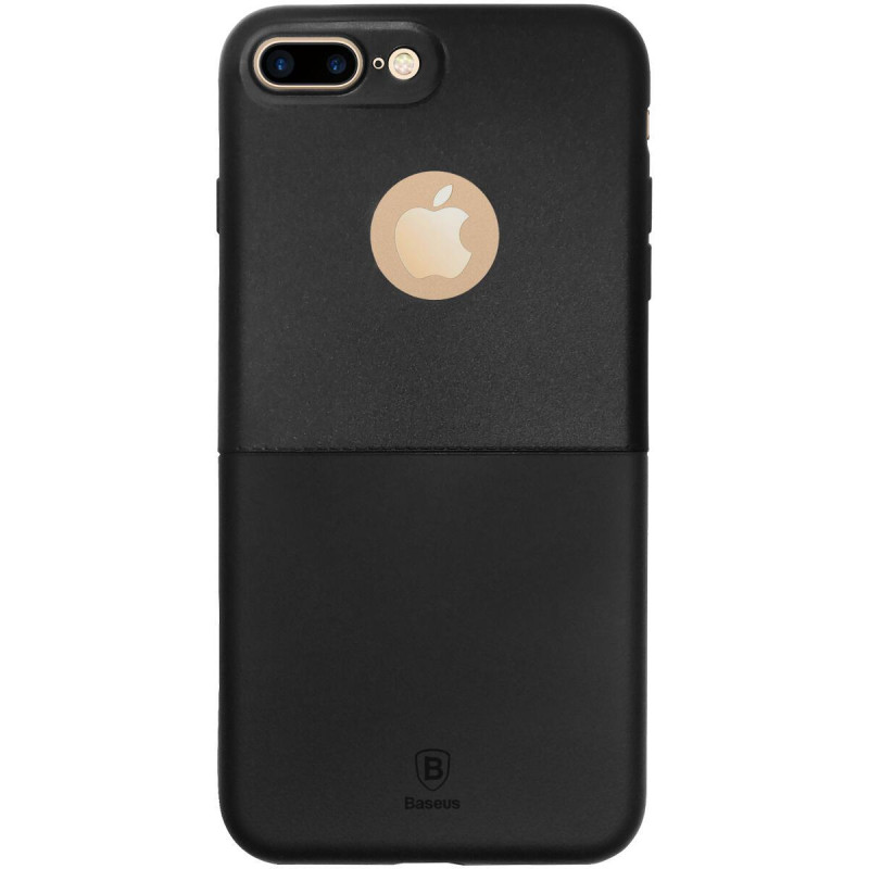 Чохол Baseus Half to Half для iPhone 8 Plus/7 Plus Black гнучкий поліуретан полікарбонат с текстурою шкіри