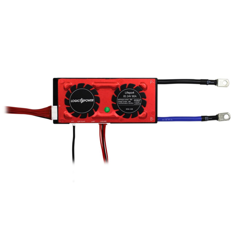 Smart BMS LiFePO4 24V 8S Dis 80A Ch 40A UART RS485 CAN 120A максимальний струм 50mA балансування