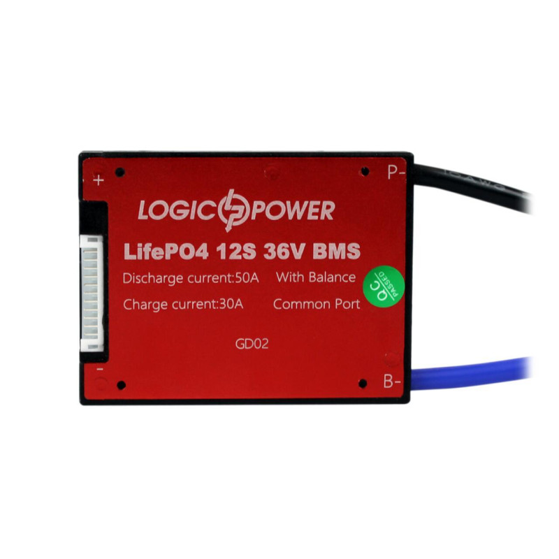 BMS плата LiFePO4 36V 12S Dis 50A Ch 30A максимальний струм заряду 30A струм балансування 30±5mA