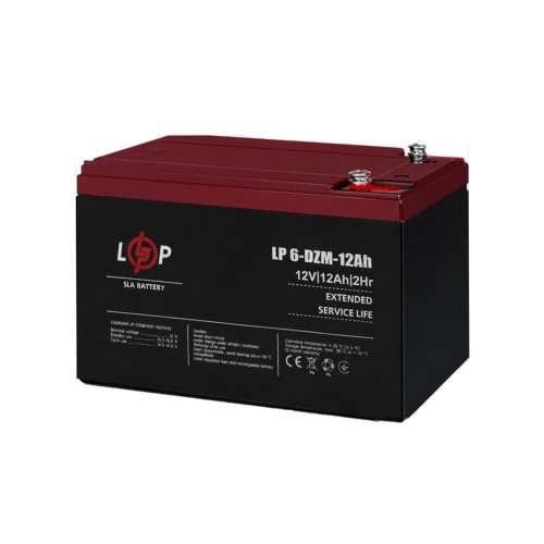 Акумулятор AGM LP 6-DZM-12 Ah новий 12V 400 циклів розміри 151x99x99 мм струм 1.2A під болт М5
