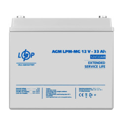 Акумулятор AGM мультигелевий LPM-MG 12V 33Ah новий ресурс циклів 800 пластиковий корпус температурний діапазон -20°С до +50°С Акумулятор AGM мультигелевий LPM-MG 12V 33Ah новий ресурс циклів 800 пластиковий корпус температурний діапазон -20°С до +50°С