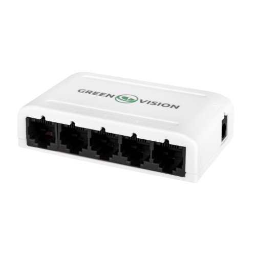 Комутатор мережевий GV-001-H-05P 5 портів 10/100 Мбіт RJ45 підтримка Auto-MDI/MDIX пластиковий корпус