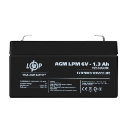 Акумулятор AGM LPM 6V 1.3 Ah новий герметичний для систем живлення циклів 400 працює при -20°С до +50°С Акумулятор AGM LPM 6V 1.3 Ah новий герметичний для систем живлення циклів 400 працює при -20°С до +50°С