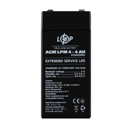Акумулятор AGM LPM 4V 4 Ah новий пластик габарити 47x47x101 мм ресурс циклів 400 Акумулятор AGM LPM 4V 4 Ah новий пластик габарити 47x47x101 мм ресурс циклів 400