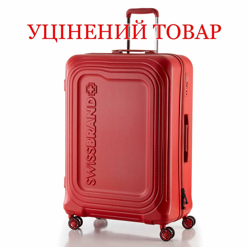 Валіза Swissbrand London (M) Red 77л композитний корпус 4 спарених колеса TSA замок