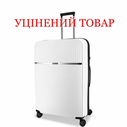 Валіза Swissbrand Malden (S) White поліпропілен 42л з розширювальним клапаном 4 колеса
