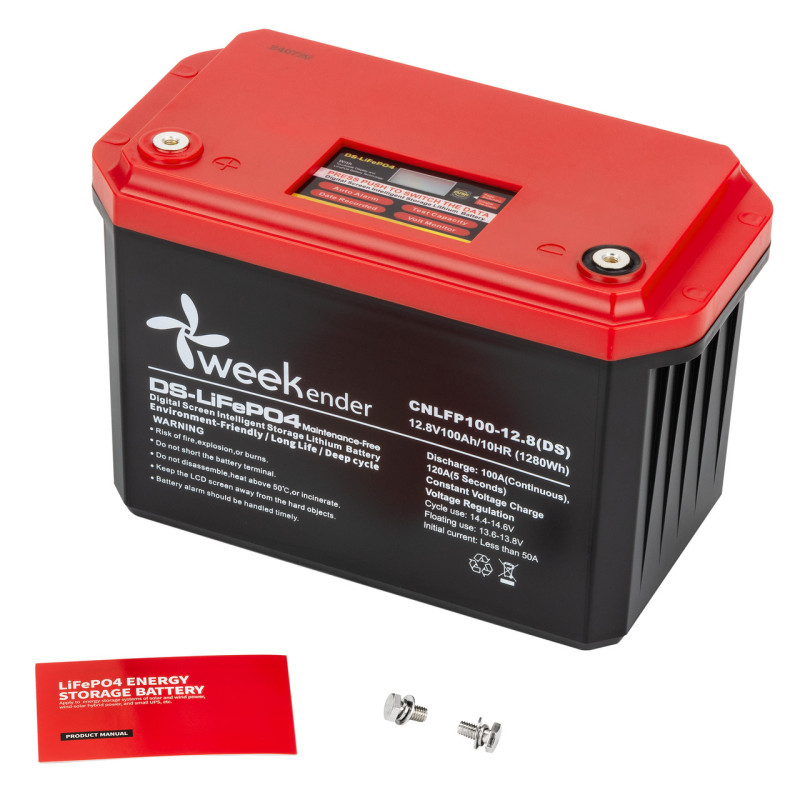 Літій ферумний акумулятор CNLFP100-12.8 (DS) Weekender з дисплеєм 100 Ач 12 В IP66 50 А заряджання 120 А розрядження