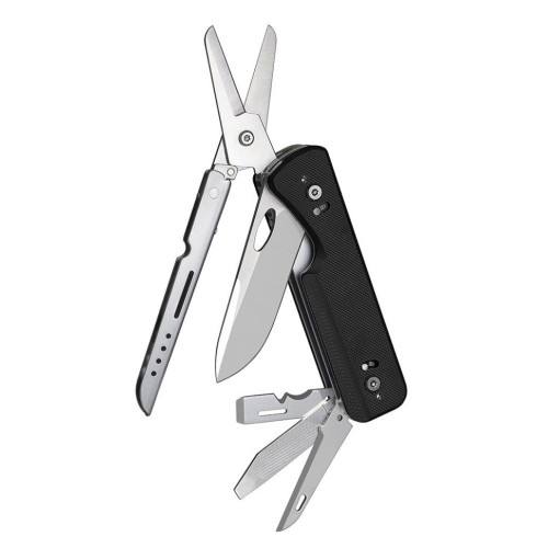 Мультитул Roxon Flex S505G чорний 14 функцій модульна конструкція з нержавіючої сталі 8Cr13MoV вагом 178 г