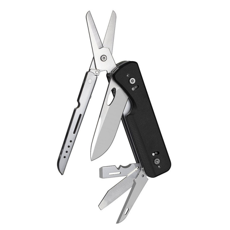 Мультитул Roxon Flex S505G чорний 14 функцій модульна конструкція з нержавіючої сталі 8Cr13MoV вагом 178 г