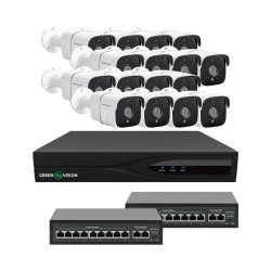 Комплект відеоспостереження GreenVision GV-IP-K-W88/16 5MP на 16 камер розширене функціонування автоматичне виявлення руху Комплект відеоспостереження GreenVision GV-IP-K-W88/16 5MP на 16 камер розширене функціонування автоматичне виявлення руху