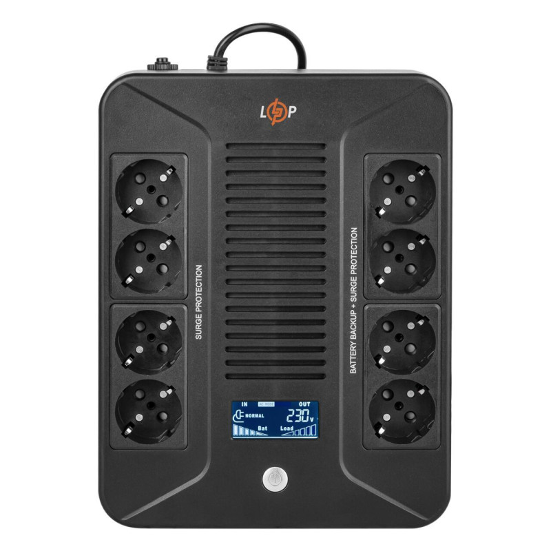 Лінійно-інтерактивне ДБЖ LP-UL1000VA-8PS 600Вт 8 євророзеток автопідзарядка LCD чорний