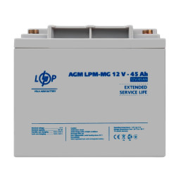 Акумулятор AGM мультигелевий LogicPower LPM-MG 12V 45 Ah 800 циклів розміри 165x196x173 мм Акумулятор AGM мультигелевий LogicPower LPM-MG 12V 45 Ah 800 циклів розміри 165x196x173 мм