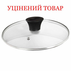 Кришка Flonal Glass Lid 22 см гартоване термостійке скло 460 г з отвором для випуску пари Кришка Flonal Glass Lid 22 см гартоване термостійке скло 460 г з отвором для випуску пари