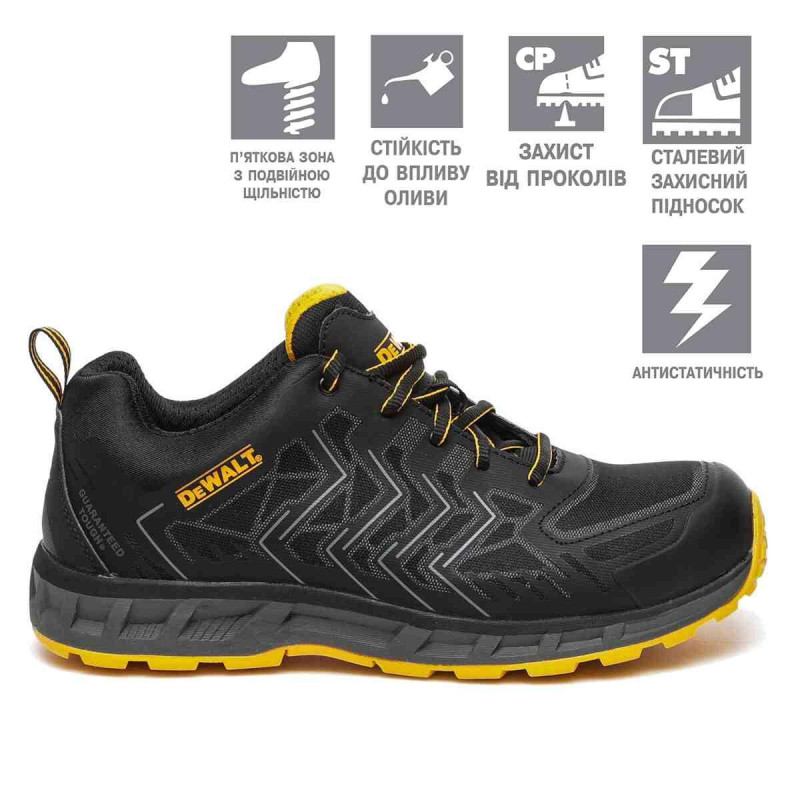 Робоче взуття DeWALT DWF50233-101-10 S1-P SRA розмір 44 чорне сітка термопластичний поліуретан
