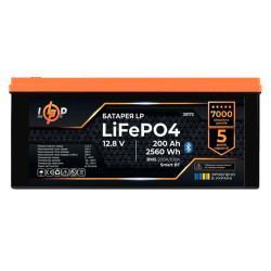 Акумулятор LiFePO4 LP 12.8V 200 Ah BMS 200A Bluetooth пластик 7000 циклів заряду Акумулятор LiFePO4 LP 12.8V 200 Ah BMS 200A Bluetooth пластик 7000 циклів заряду