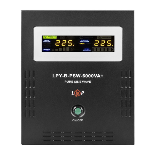 ДБЖ LPY-B-PSW-6000VA+ 48V 4200Вт лінійно-інтерактивний з правильною синусоїдою 10A/20A чорний LCD індикація