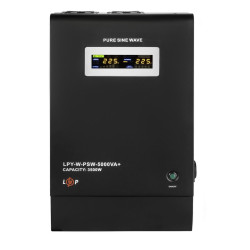ДБЖ LPY-W-PSW-5000VA+ 48V 3500Вт 10A/20A з правильною синусоїдою настінний чорний LCD металевий корпус ДБЖ LPY-W-PSW-5000VA+ 48V 3500Вт 10A/20A з правильною синусоїдою настінний чорний LCD металевий корпус