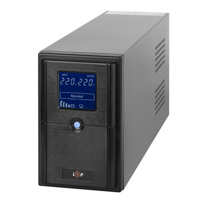 ДБЖ LPM-UL1250VA лінійно-інтерактивне 875Вт 3 євророзетки LCD чорний 12В металічний корпус