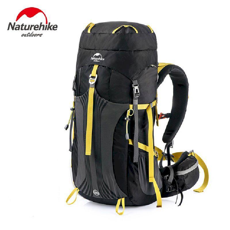 Туристичний рюкзак Naturehike NH16Y020-Q 55 л чорний з алюмінієвим каркасом