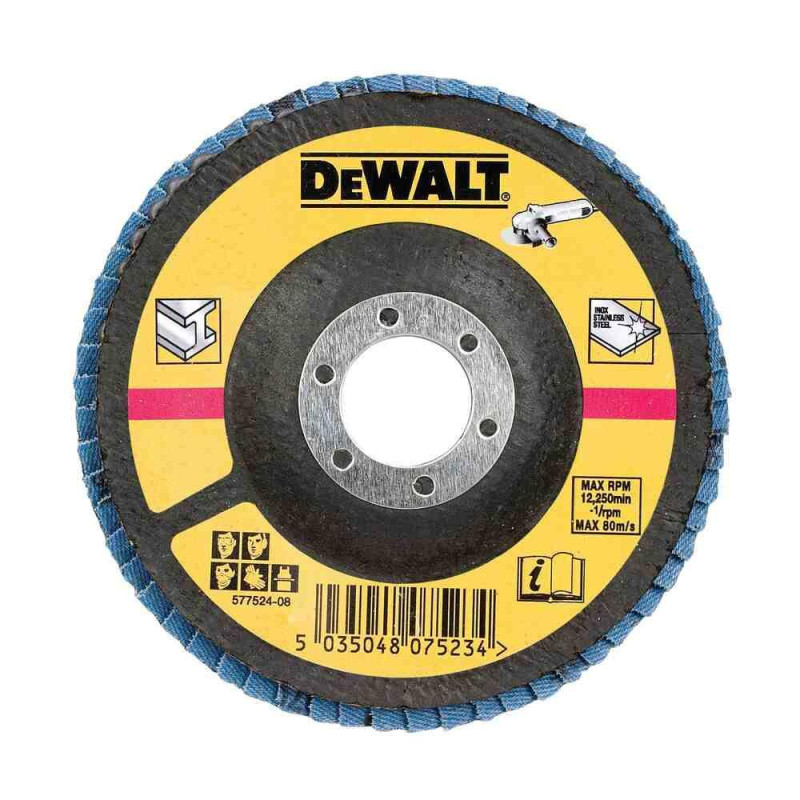 Круг шліфувальний пелюстковий DeWALT DT3308 125x22.23 мм профіль T27 для металу