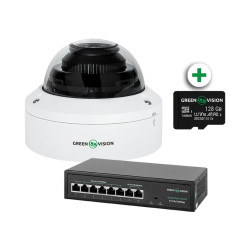 Комплект відеоспостереження GreenVision GV-804 з IP камерою 5 Мр та розпізнаванням осіб Комплект відеоспостереження GreenVision GV-804 з IP камерою 5 Мр та розпізнаванням осіб