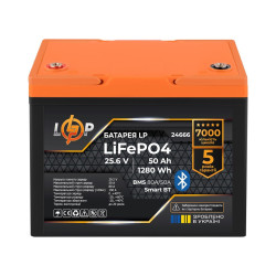 Акумулятор LiFePO4 25.6V 50Аг Смарт BMS Bluetooth пластик Акумулятор LiFePO4 25.6V 50Аг Смарт BMS Bluetooth пластик